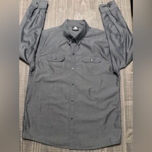 Men's Long-Sleeve Casual Button-Down Shirt - Dark Gray